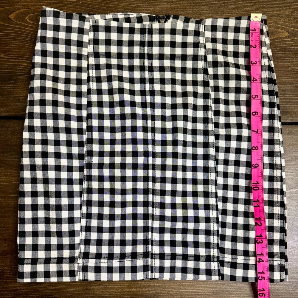 Free People Black & White Gingham Mini Skirt - Picture 11 of 11